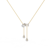 Cascade Pear Baguette Lab Grown Diamond Lariat Necklace - Ophiratbf