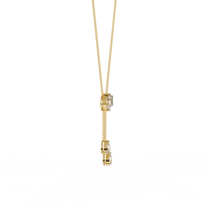 Cascade Pear Baguette Lab Grown Diamond Lariat Necklace