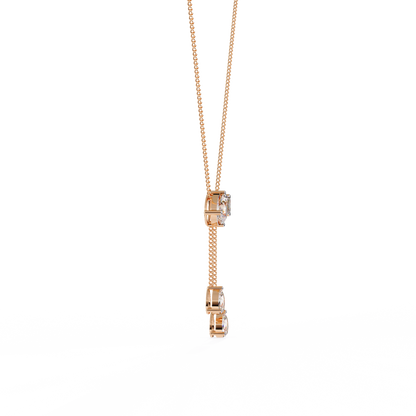 Cascade Pear Baguette Lab Grown Diamond Lariat Necklace