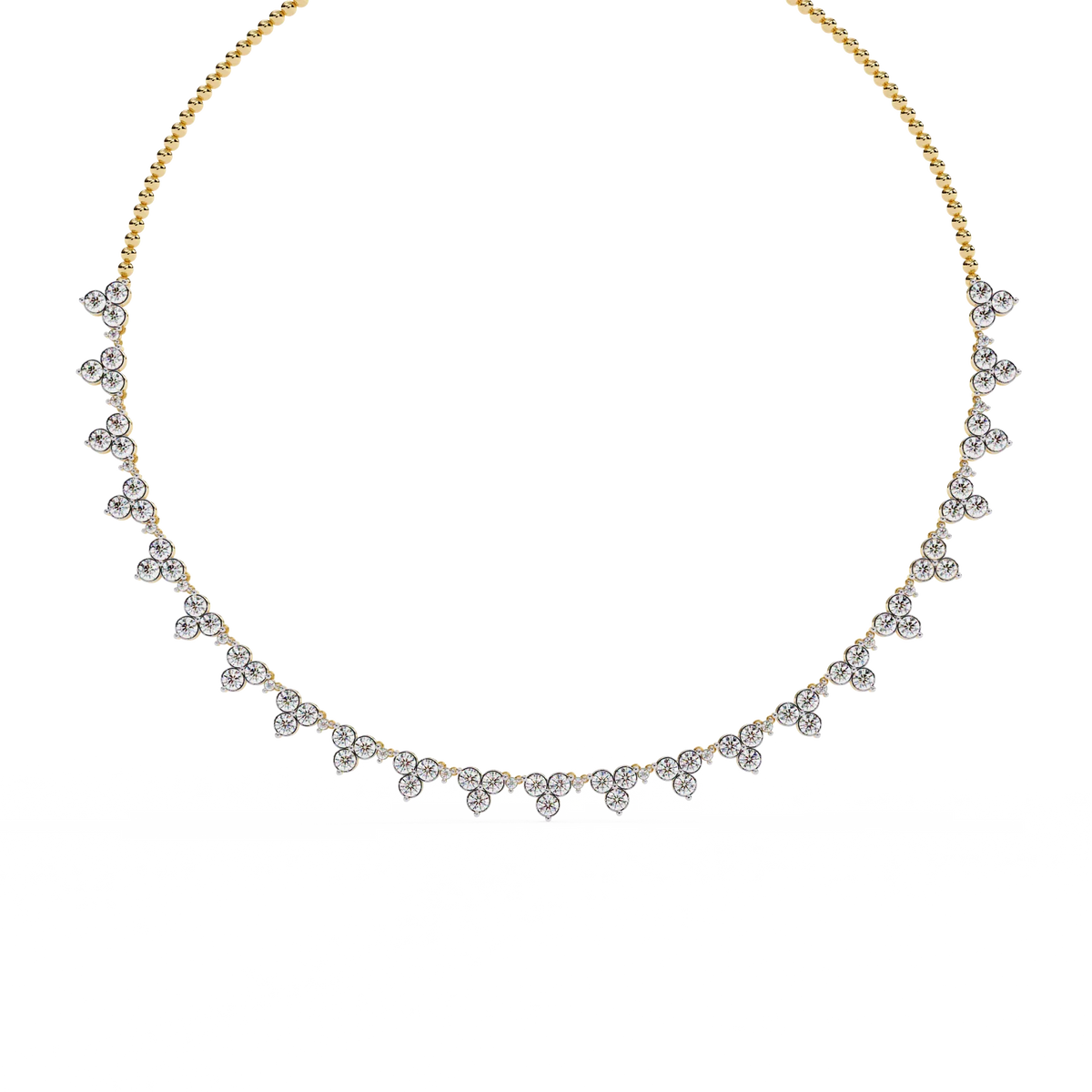 Petal Cascade Fringe Lab Grown Diamond Necklace - Ophiratbf