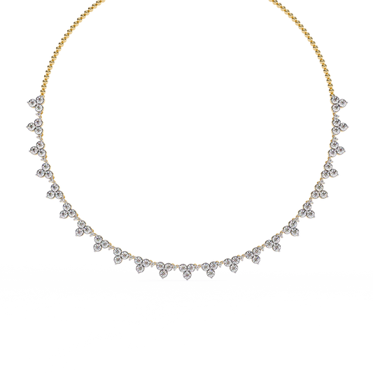Petal Cascade Fringe Lab Grown Diamond Necklace