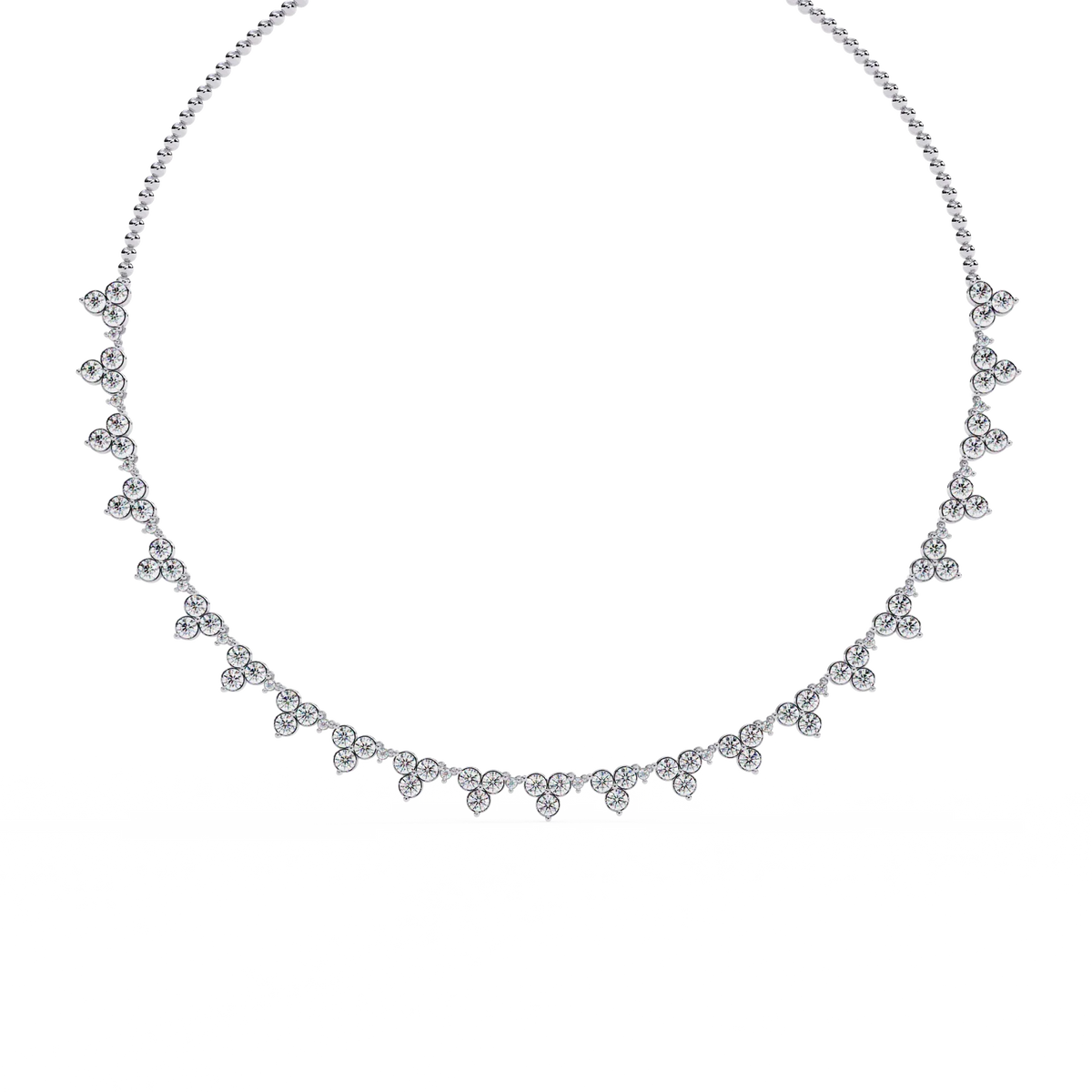Petal Cascade Fringe Lab Grown Diamond Necklace - Ophiratbf