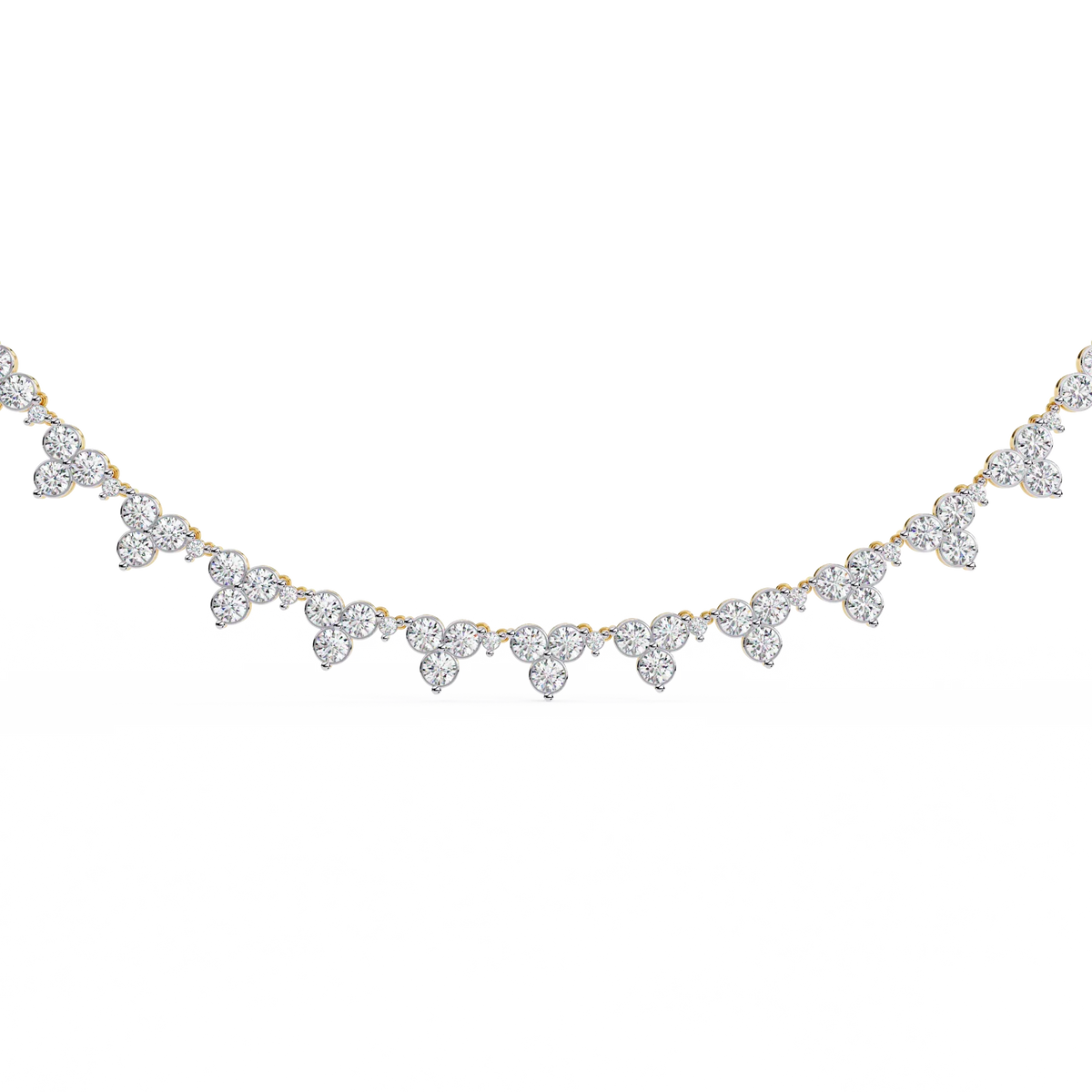 Petal Cascade Fringe Lab Grown Diamond Necklace - Ophiratbf