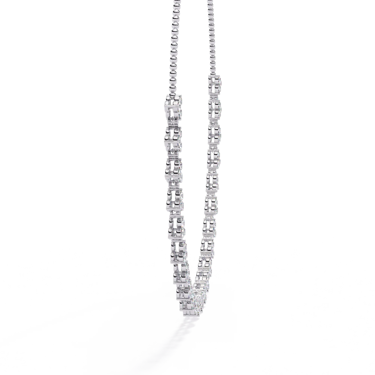 Petal Cascade Fringe Lab Grown Diamond Necklace - Ophiratbf