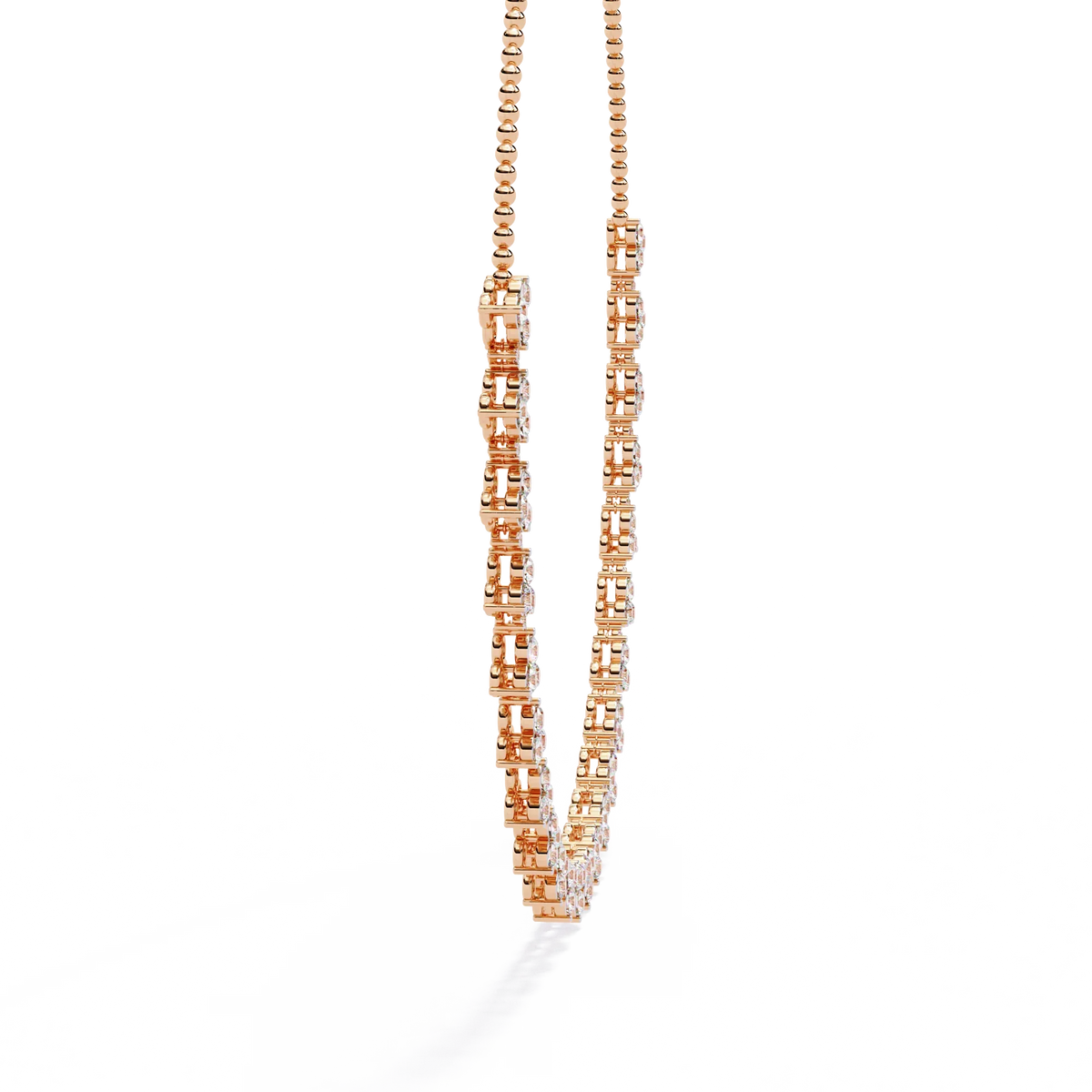 Petal Cascade Fringe Lab Grown Diamond Necklace - Ophiratbf