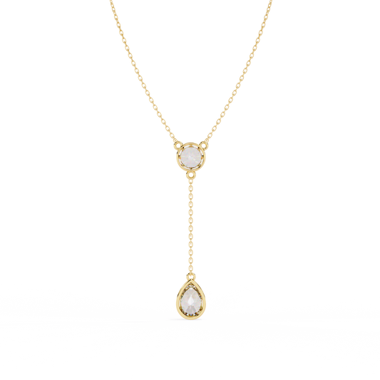 Aura Bezel Lariat Lab Grown Diamond Necklace