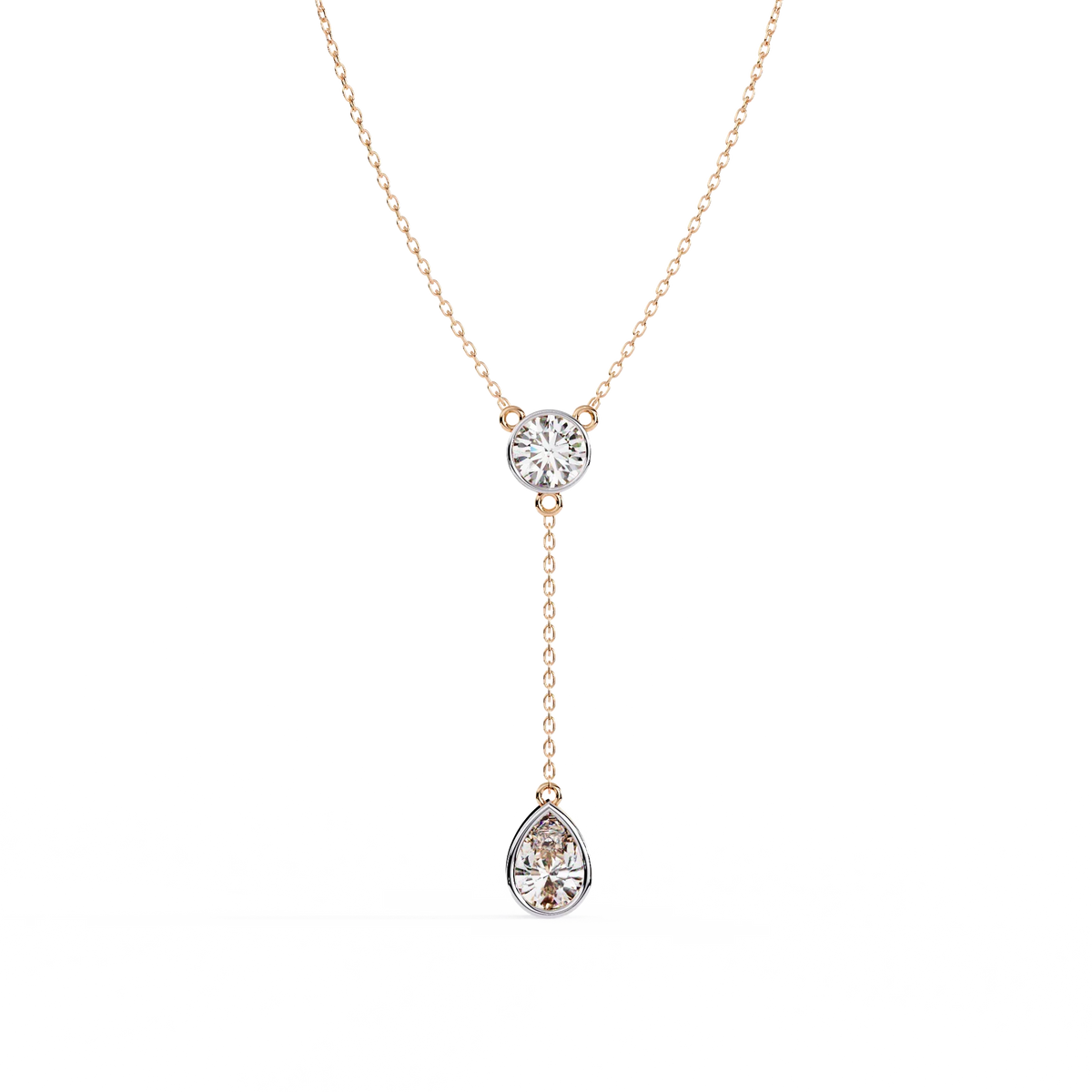 Aura Bezel Lariat Lab Grown Diamond Necklace - Ophiratbf