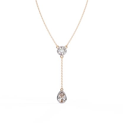 Aura Bezel Lariat Lab Grown Diamond Necklace