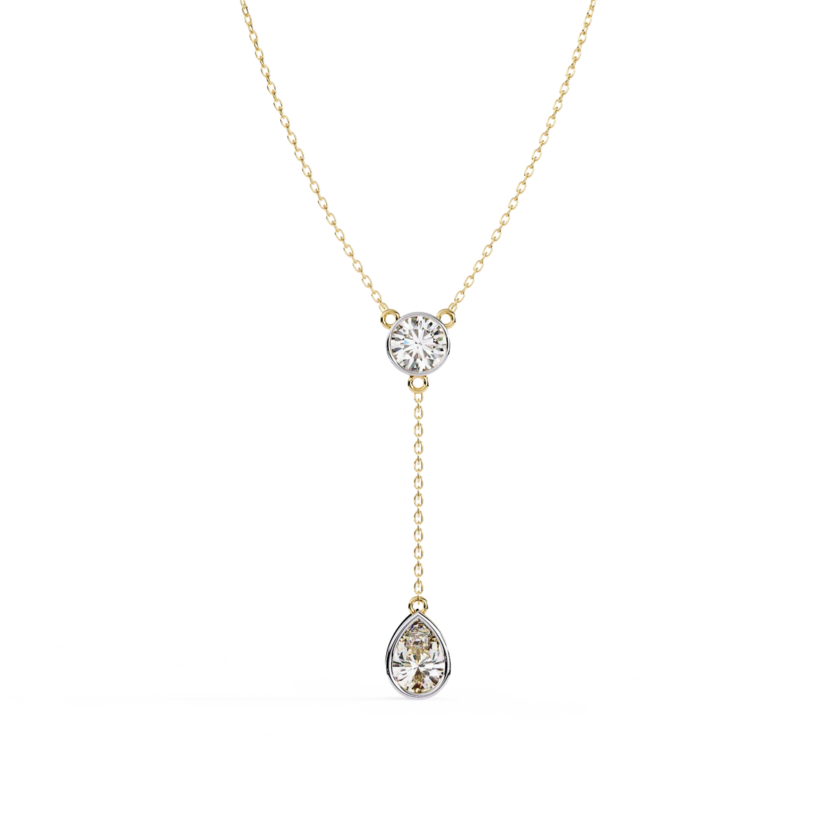 Aura Bezel Lariat Lab Grown Diamond Necklace - Ophiratbf