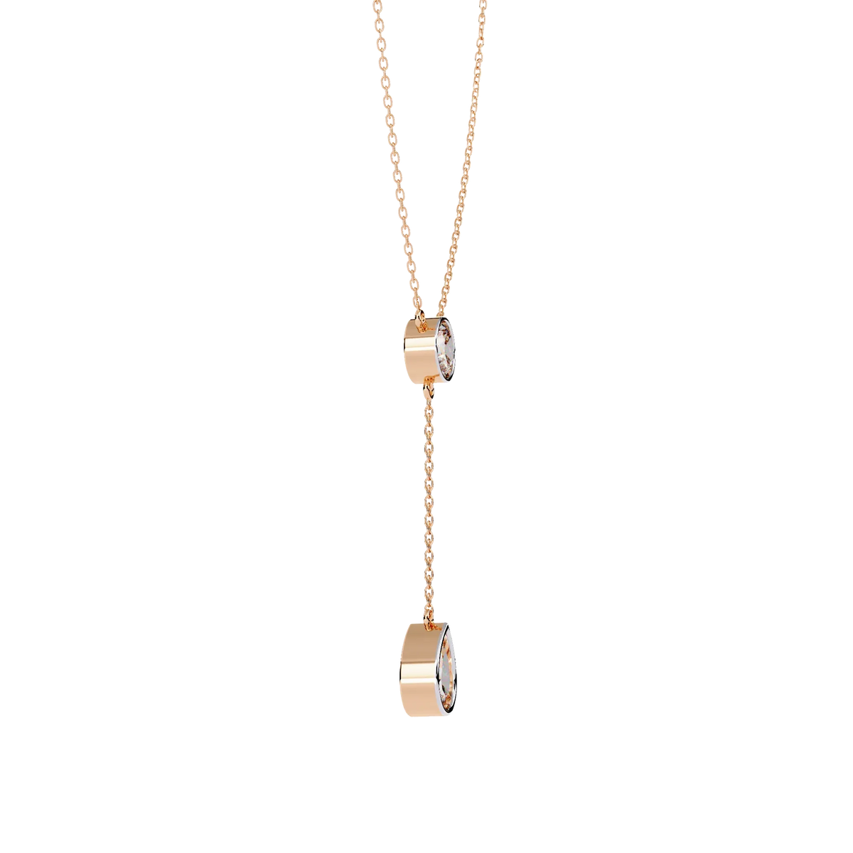 Aura Bezel Lariat Lab Grown Diamond Necklace - Ophiratbf