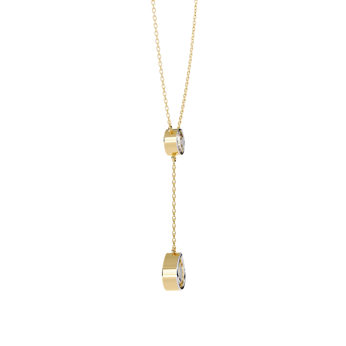 Aura Bezel Lariat Lab Grown Diamond Necklace - Ophiratbf