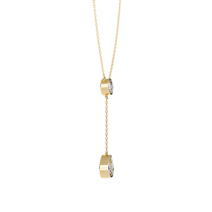 Aura Bezel Lariat Lab Grown Diamond Necklace