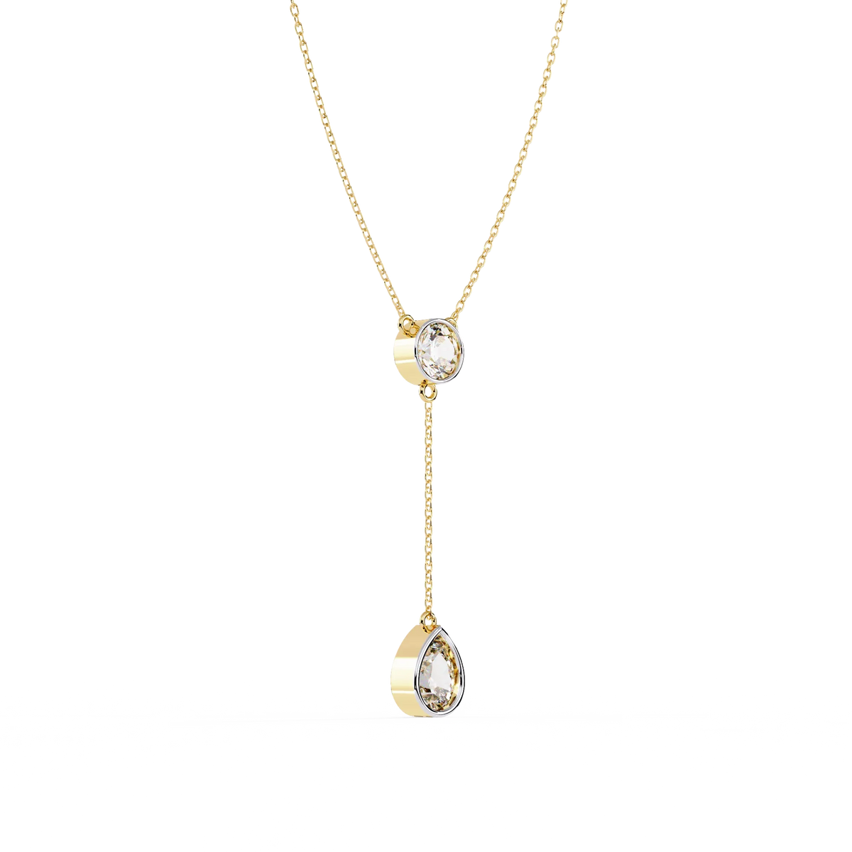 Aura Bezel Lariat Lab Grown Diamond Necklace - Ophiratbf