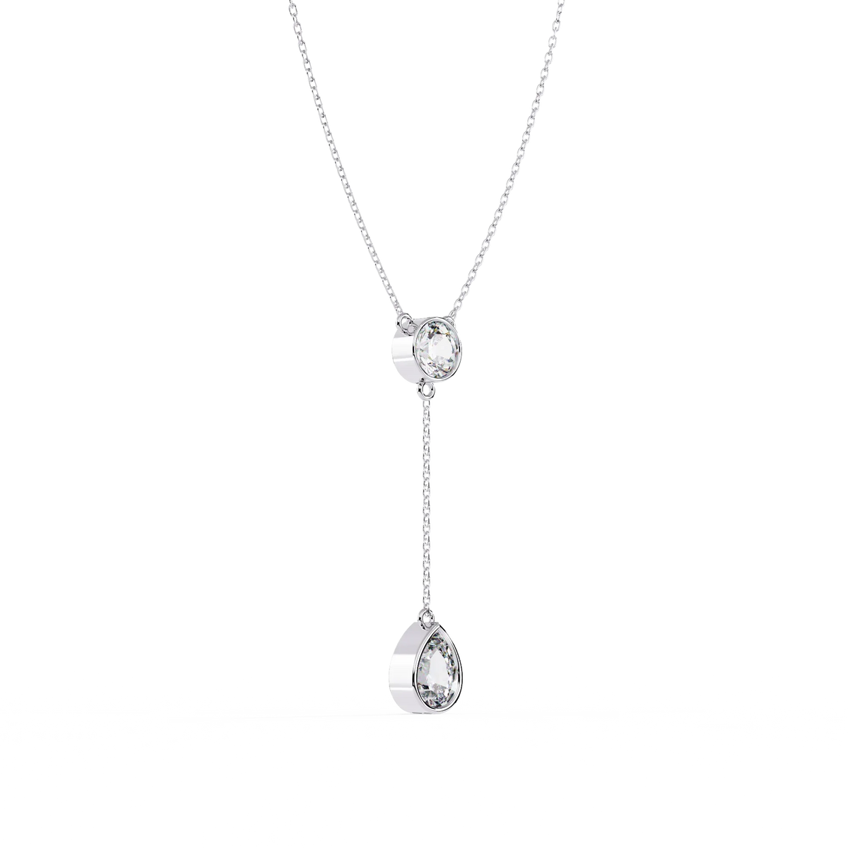 Aura Bezel Lariat Lab Grown Diamond Necklace - Ophiratbf