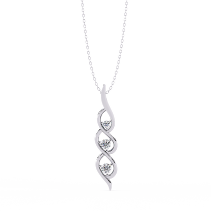Trinity Swirl Lab Grown Diamond Pendant