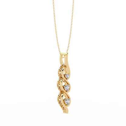 Trinity Swirl Lab Grown Diamond Pendant