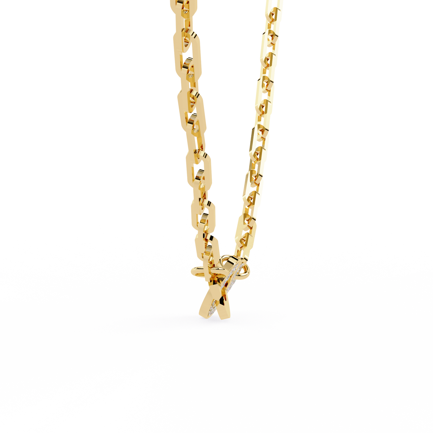 lock & link chic lab grown diamond necklace
