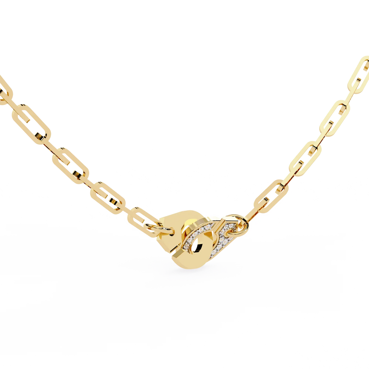 Lock & Link Chic Lab Grown Diamond Necklace - Ophiratbf