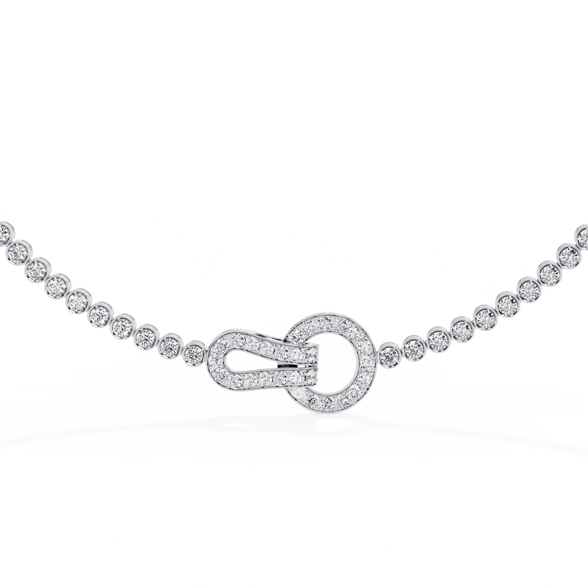 Paragon Pave Lock Tennis Lab Grown Diamond Necklace - Ophiratbf