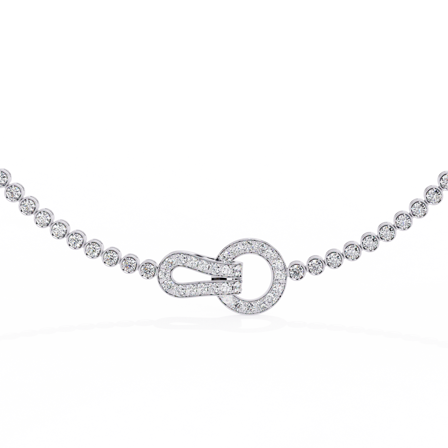 paragon pave lock tennis lab grown diamond necklace