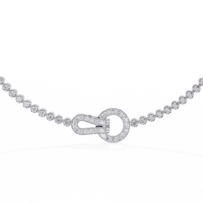 Paragon Pave Lock Tennis Lab Grown Diamond Necklace