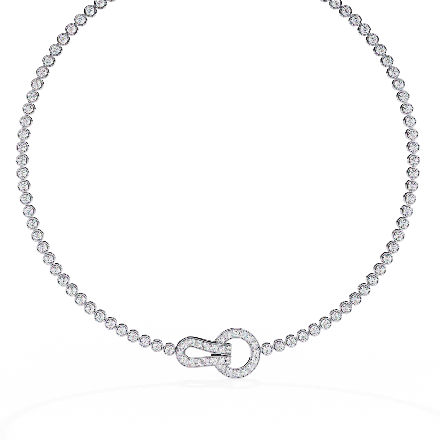 paragon pave lock tennis lab grown diamond necklace