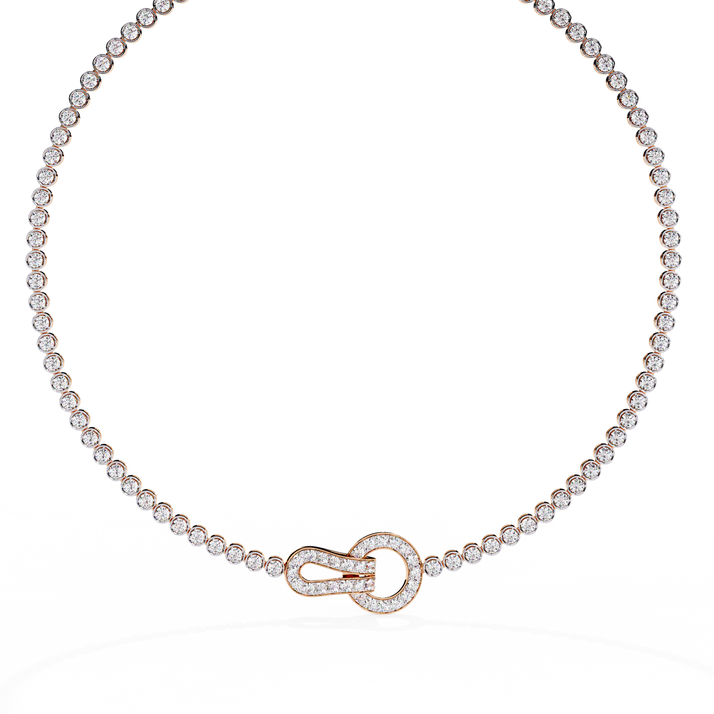paragon pave lock tennis lab grown diamond necklace
