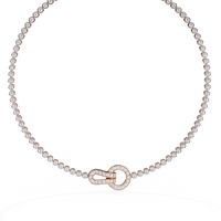 Paragon Pave Lock Tennis Lab Grown Diamond Necklace - Ophiratbf