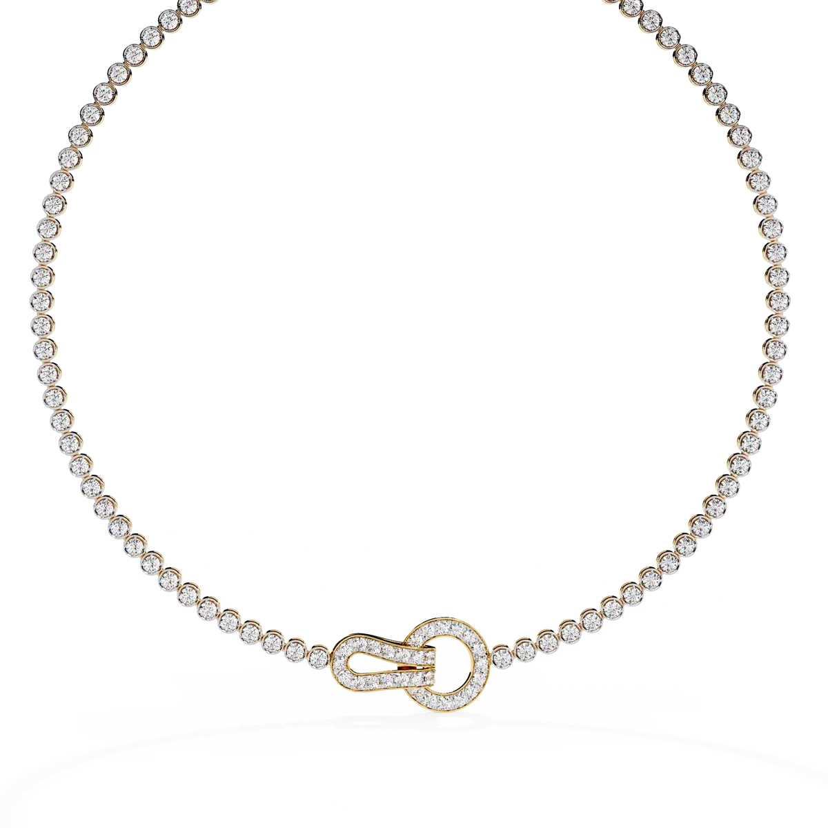 Paragon Pave Lock Tennis Lab Grown Diamond Necklace - Ophiratbf
