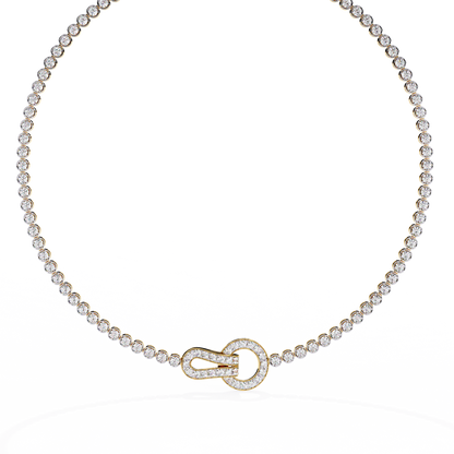 Paragon Pave Lock Tennis Lab Grown Diamond Necklace