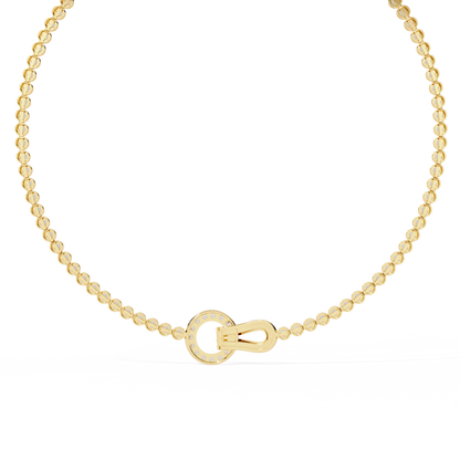 Paragon Pave Lock Tennis Lab Grown Diamond Necklace