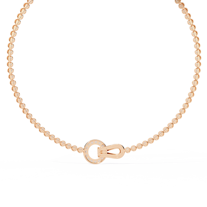 Paragon Pave Lock Tennis Lab Grown Diamond Necklace
