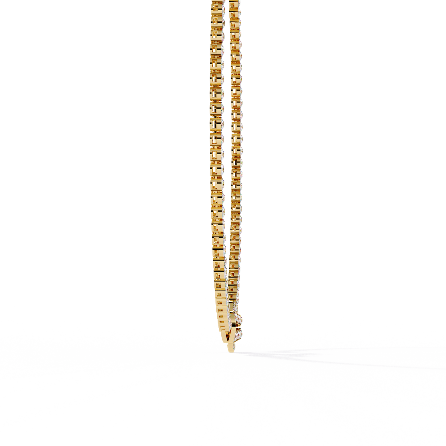 paragon pave lock tennis lab grown diamond necklace