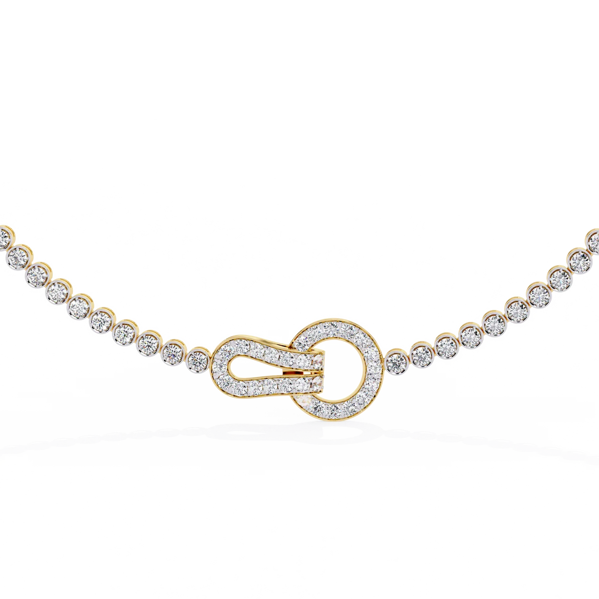 Paragon Pave Lock Tennis Lab Grown Diamond Necklace - Ophiratbf