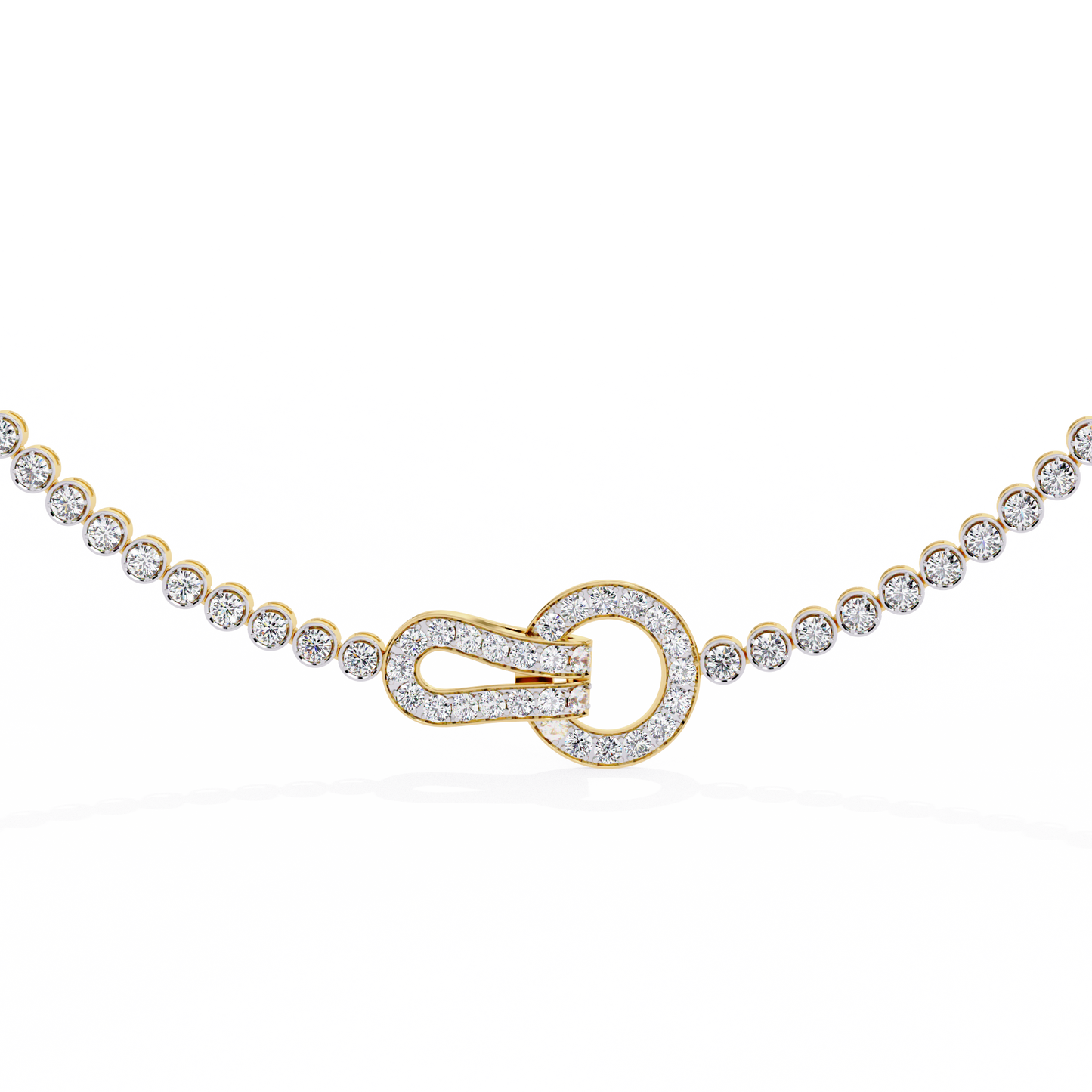 paragon pave lock tennis lab grown diamond necklace