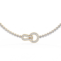 Paragon Pave Lock Tennis Lab Grown Diamond Necklace - Ophiratbf