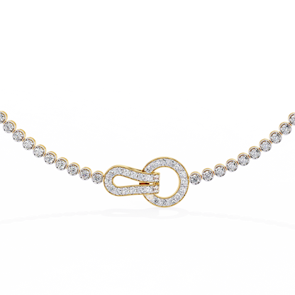 Paragon Pave Lock Tennis Lab Grown Diamond Necklace