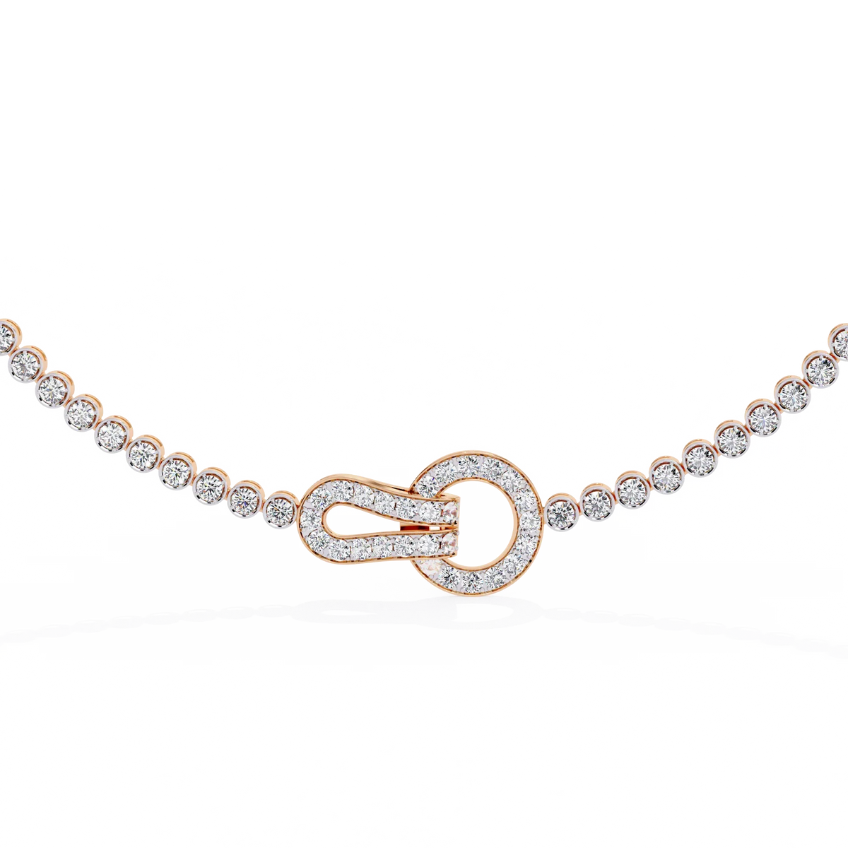 Paragon Pave Lock Tennis Lab Grown Diamond Necklace - Ophiratbf