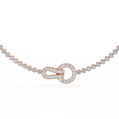 Paragon Pave Lock Tennis Lab Grown Diamond Necklace
