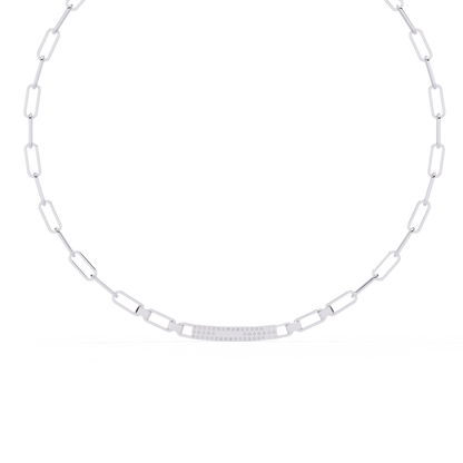 Avenue Bar Paperclip Lab Grown Diamond Necklace