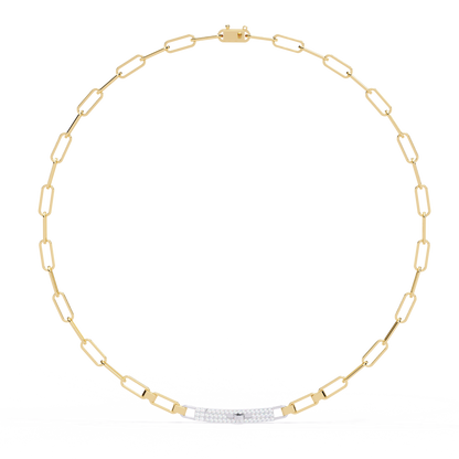 Avenue Bar Paperclip Lab Grown Diamond Necklace