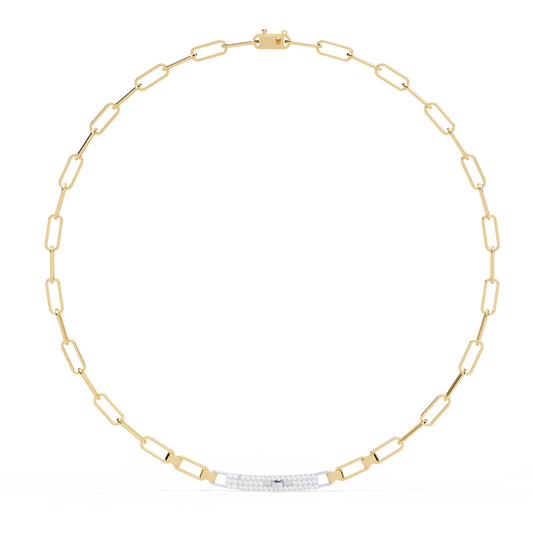 Avenue Bar Paperclip Lab Grown Diamond Necklace