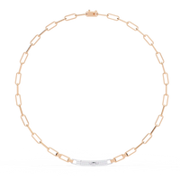 Avenue Bar Paperclip Lab Grown Diamond Necklace - Ophiratbf