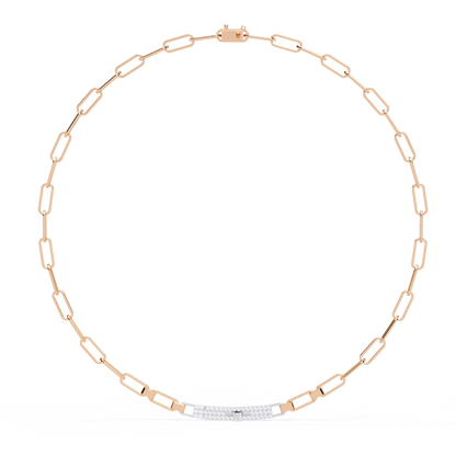 Avenue Bar Paperclip Lab Grown Diamond Necklace
