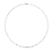 Avenue Bar Paperclip Lab Grown Diamond Necklace - Ophiratbf