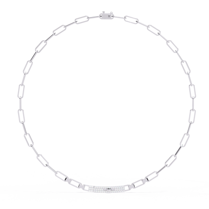 Avenue Bar Paperclip Lab Grown Diamond Necklace