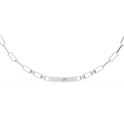 Avenue Bar Paperclip Lab Grown Diamond Necklace