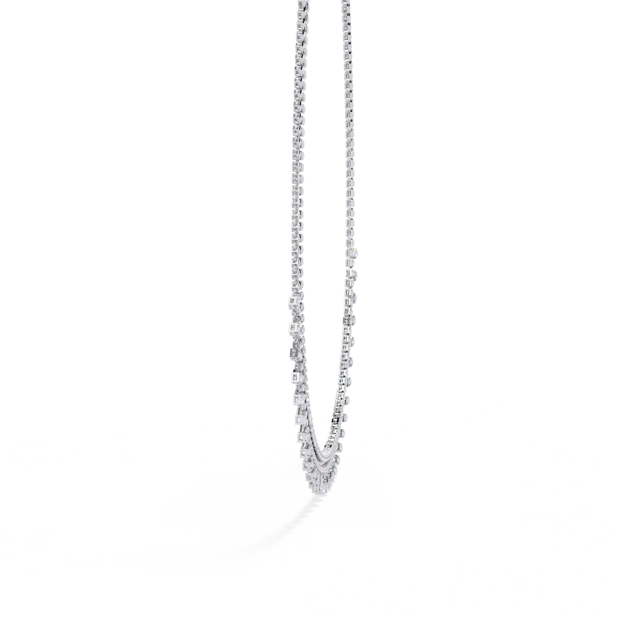 Regal Prism Princess Fringe Lab Grown Diamond Necklace - Ophiratbf