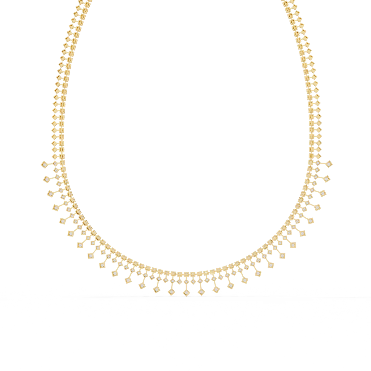 Regal Prism Princess Fringe Lab Grown Diamond Necklace - Ophiratbf