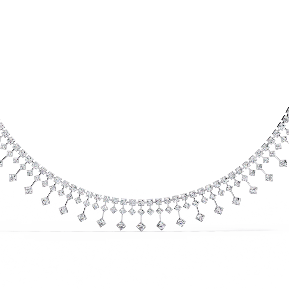 Regal Prism Princess Fringe Lab Grown Diamond Necklace - Ophiratbf